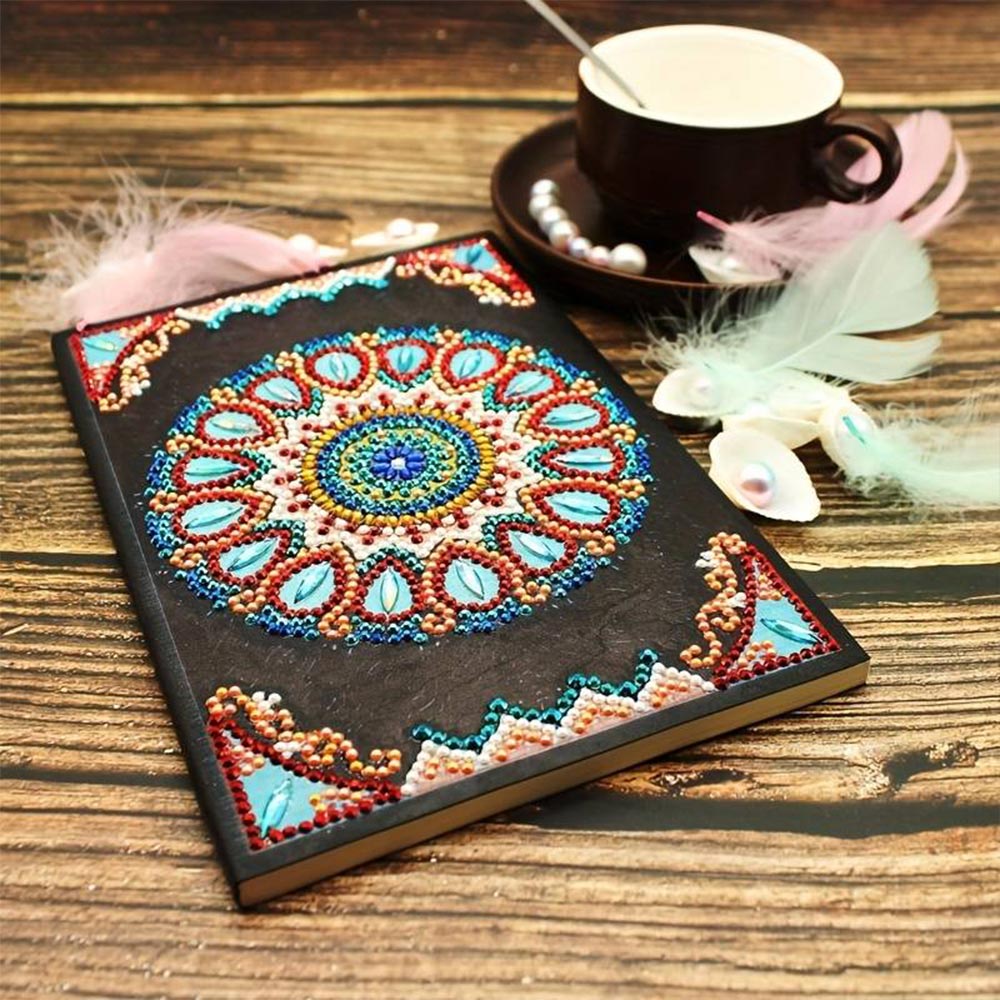 Diamond Painting Notebook Blue Flower