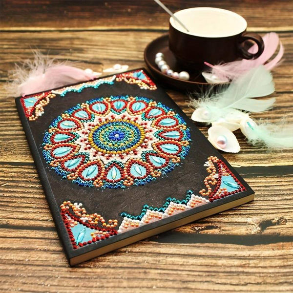 Diamond Painting Notebook Blue Flower