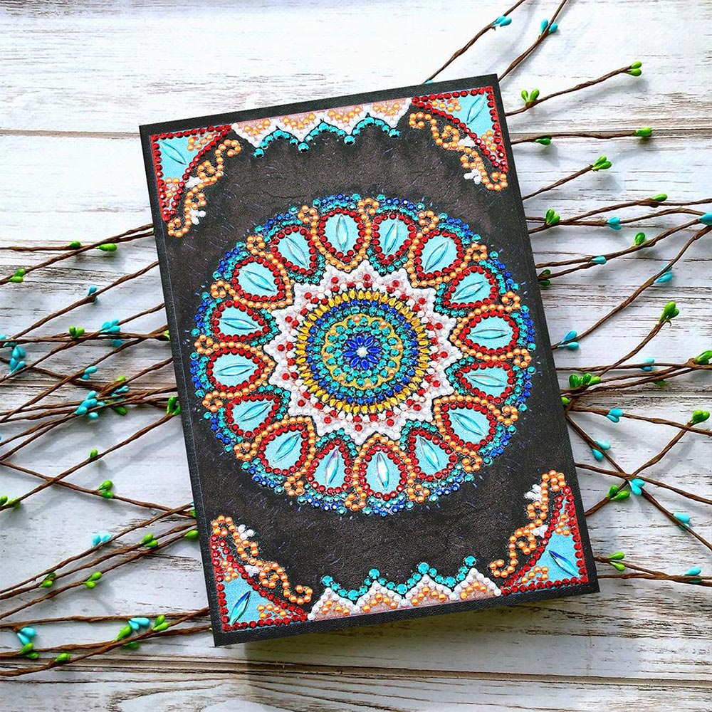 Diamond Painting Notebook Blue Flower