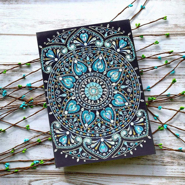 Diamond Painting Notebook Blue Diamonds