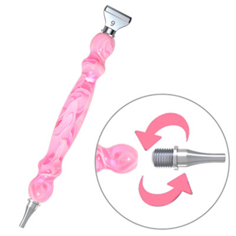 Diamond Painting Pen Waves Pink with Steel Tips