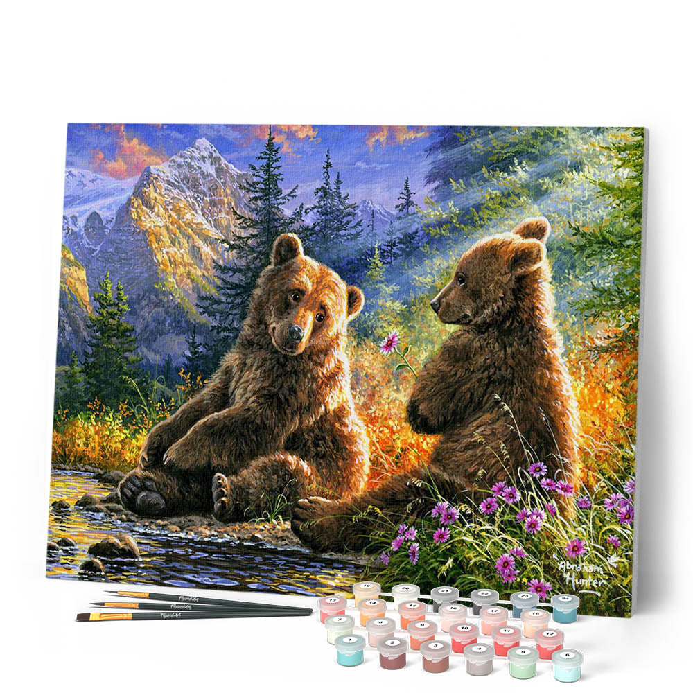 Paint by numbers - Sitting Bears – Figured'Art