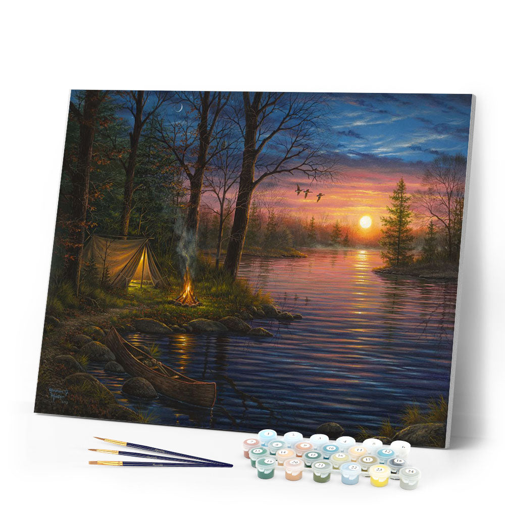 Paint by numbers Camping and Lake Figured'Art new arrivals, intermediate, landscapes
