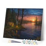 Paint by numbers Camping and Lake Figured'Art new arrivals, intermediate, landscapes