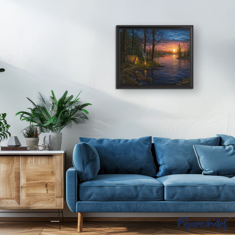 Paint by numbers Camping and Lake Figured'Art new arrivals, intermediate, landscapes