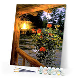 Paint by numbers Lantern under the porch Figured'Art new arrivals, intermediate, landscapes