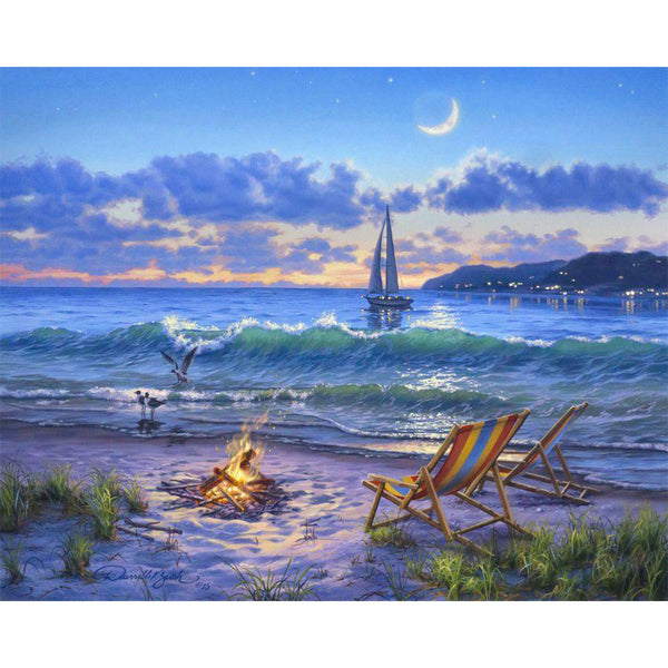 Paint by numbers Beach View Figured'Art new arrivals, intermediate, landscapes