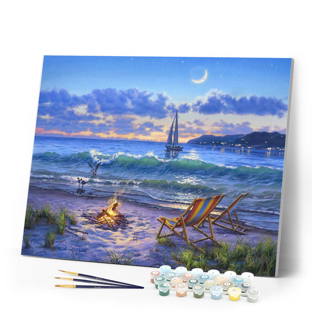 Paint by numbers Beach View Figured'Art new arrivals, intermediate, landscapes