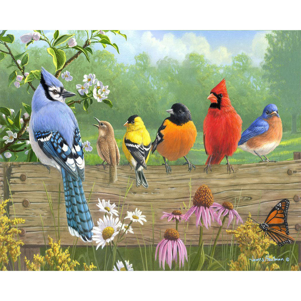 Paint by numbers Birds On A Fence Figured'Art new arrivals, intermediate, animals, birds
