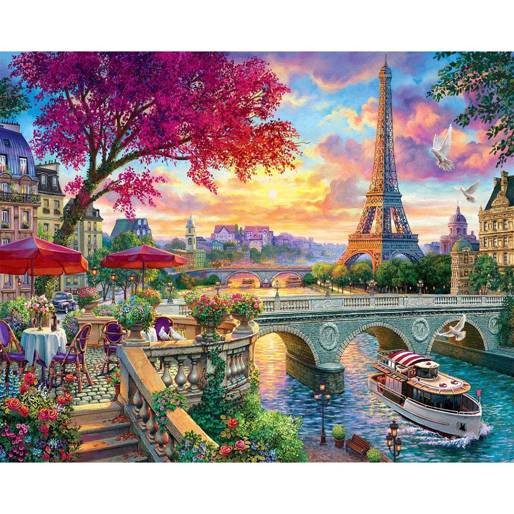 Paint by numbers Dinner By The Seine Figured'Art new arrivals, advanced, cities
