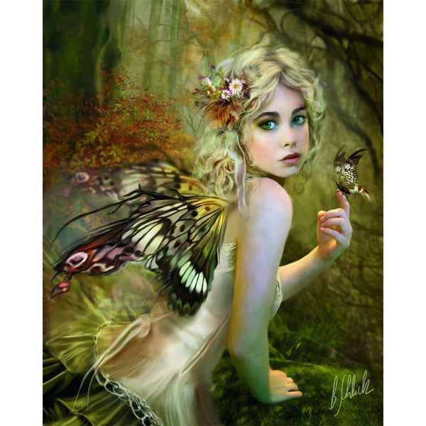 Paint by numbers | Golden Fairy | animals women intermediate new arrivals butterflies | Figured'Art