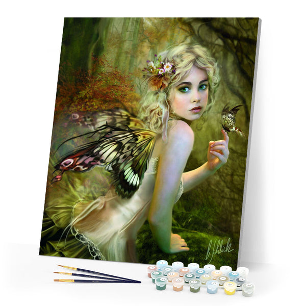 Paint by numbers | Golden Fairy | animals women intermediate new arrivals butterflies | Figured'Art