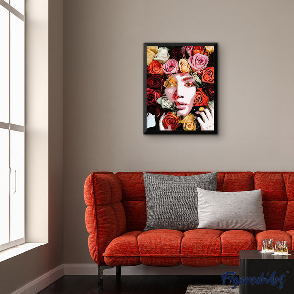 Paint by numbers | Face of roses | women flowers intermediate new arrivals portrait | Figured'Art