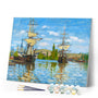 Paint by numbers | Boats sailing on the Seine in Rouen - Monet | ships and boats advanced new arrivals landscapes reproduction | Figured'Art
