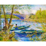 Paint by numbers | Fishing in spring Pont de Clichy - Van Gogh | ships and boats advanced new arrivals landscapes reproduction | Figured'Art