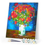 Paint by numbers | Vase with poppies - Van Gogh | flowers intermediate new arrivals reproduction | Figured'Art