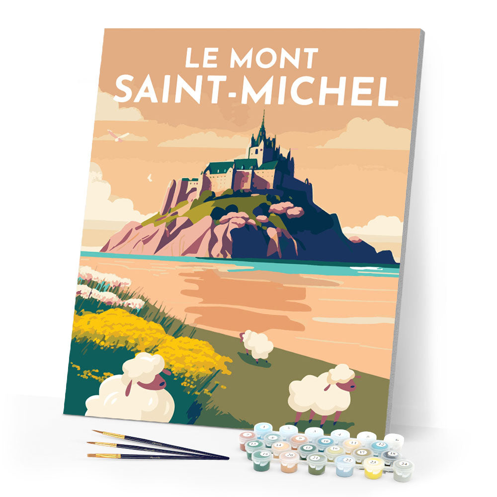 Paint by Numbers - Travel Poster Mont Saint-Michel