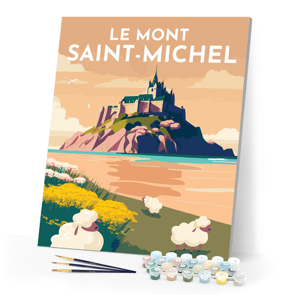 Paint by Numbers - Travel Poster Mont Saint-Michel