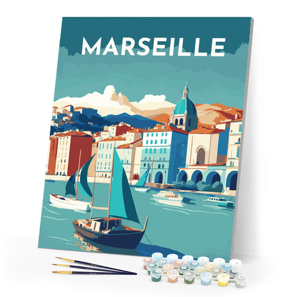 Paint by Numbers - Travel Poster Marseille