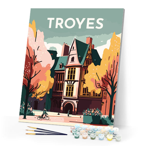 Paint by Numbers - Travel Poster Troyes