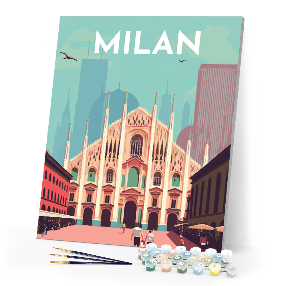 Paint by Numbers - Travel Poster Milan
