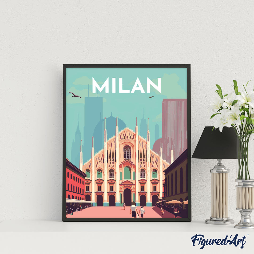 Milan Italy Travel Art posters & prints by FAA Grafica - Printler