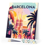 Paint by Numbers - Travel Poster Barcelona