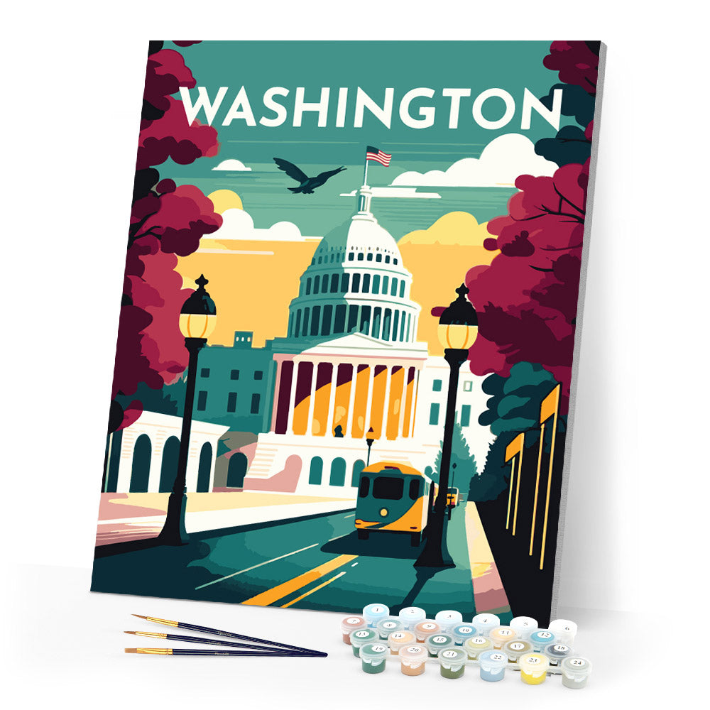 Paint by Numbers - Travel Poster Washington