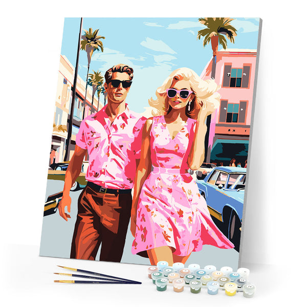 Paint by numbers kit Pink Love Duo Figured'Art