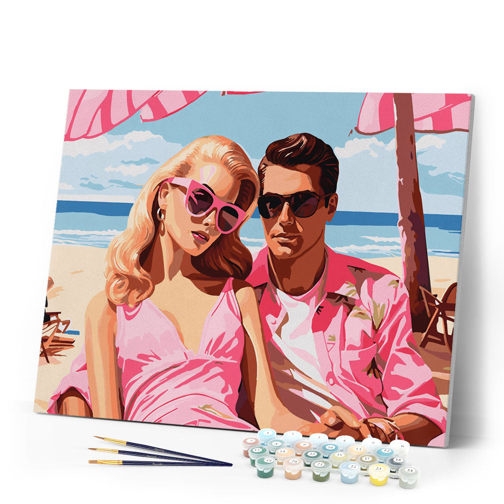 Paint by numbers kit Beachside Sweethearts Figured'Art