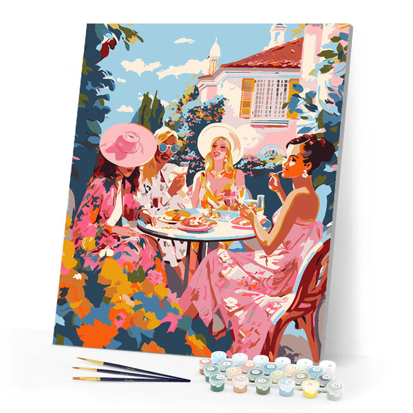 Paint by numbers kit Divas' Pink Garden Party Figured'Art