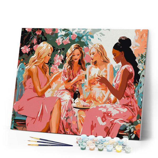 Paint by numbers kit Divas' Toast in the Garden Figured'Art