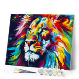 Paint by numbers kit Colorful Abstract Lion Figured'Art