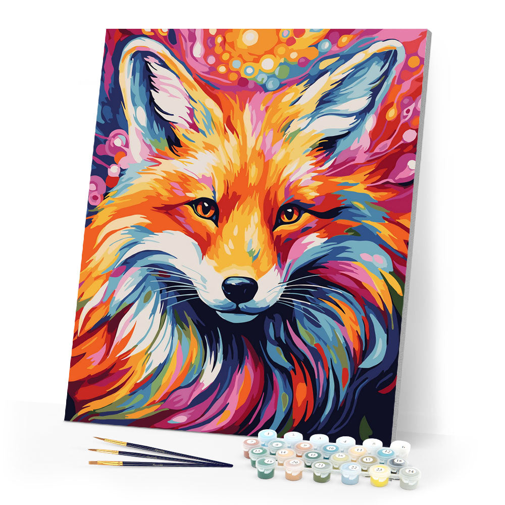 Paint by numbers kit Colorful Abstract Fox Figured'Art