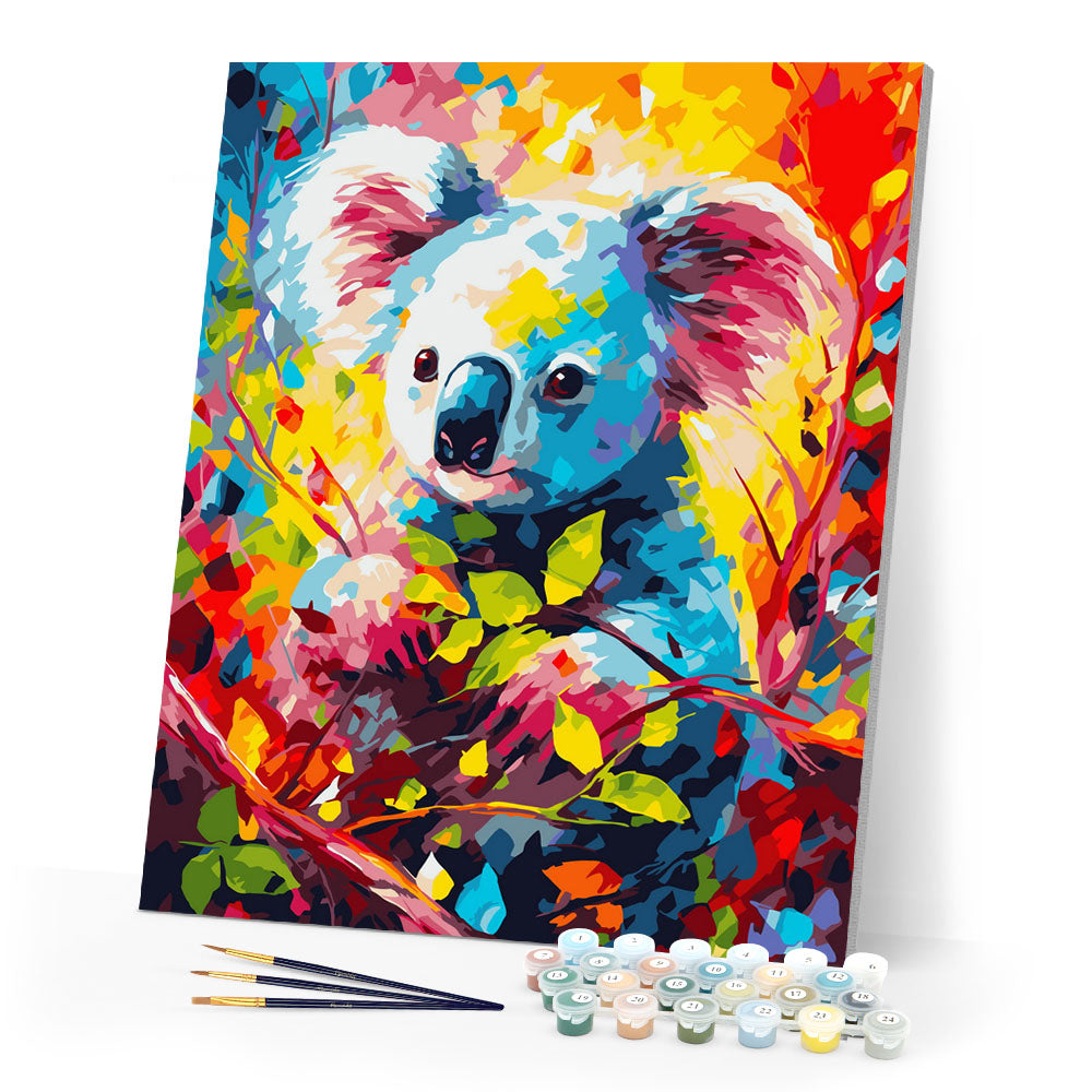 Paint by numbers kit Colorful Abstract Koala Figured'Art