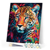 Paint by numbers kit Colorful Abstract Leopard Figured'Art