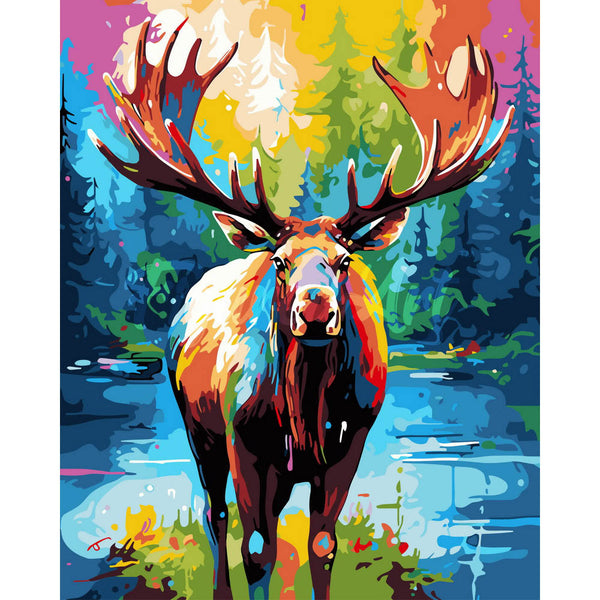 Colorful Abstract Moose