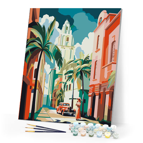 Paint by numbers kit for adults Cuba Art Deco Figured'Art