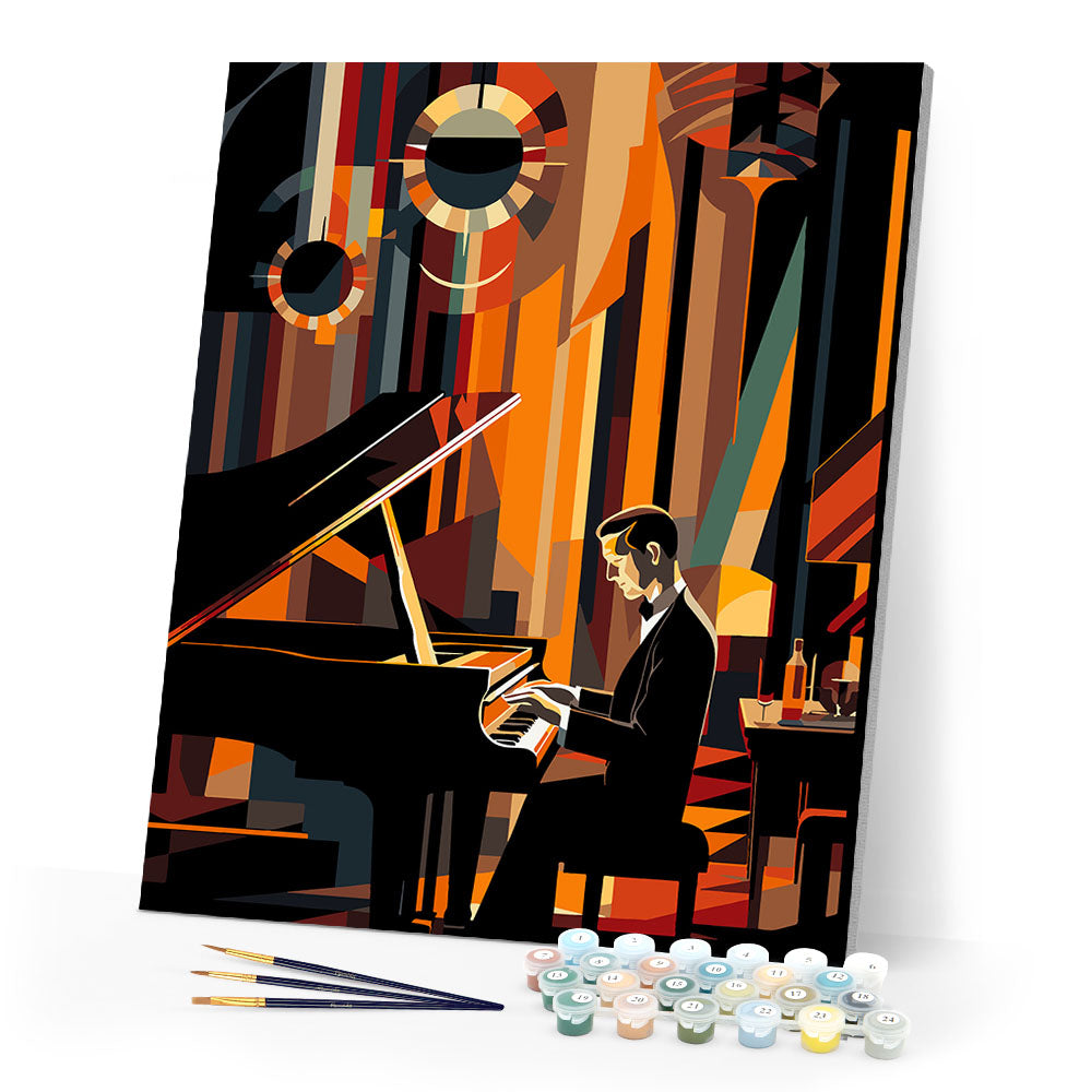 Paint by numbers kit for adults Art Deco Man playing Piano Figured'Art