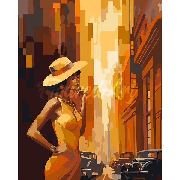 Art Deco Woman in Town