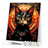 Paint by numbers kit Art Deco Black Cat Figured'Art