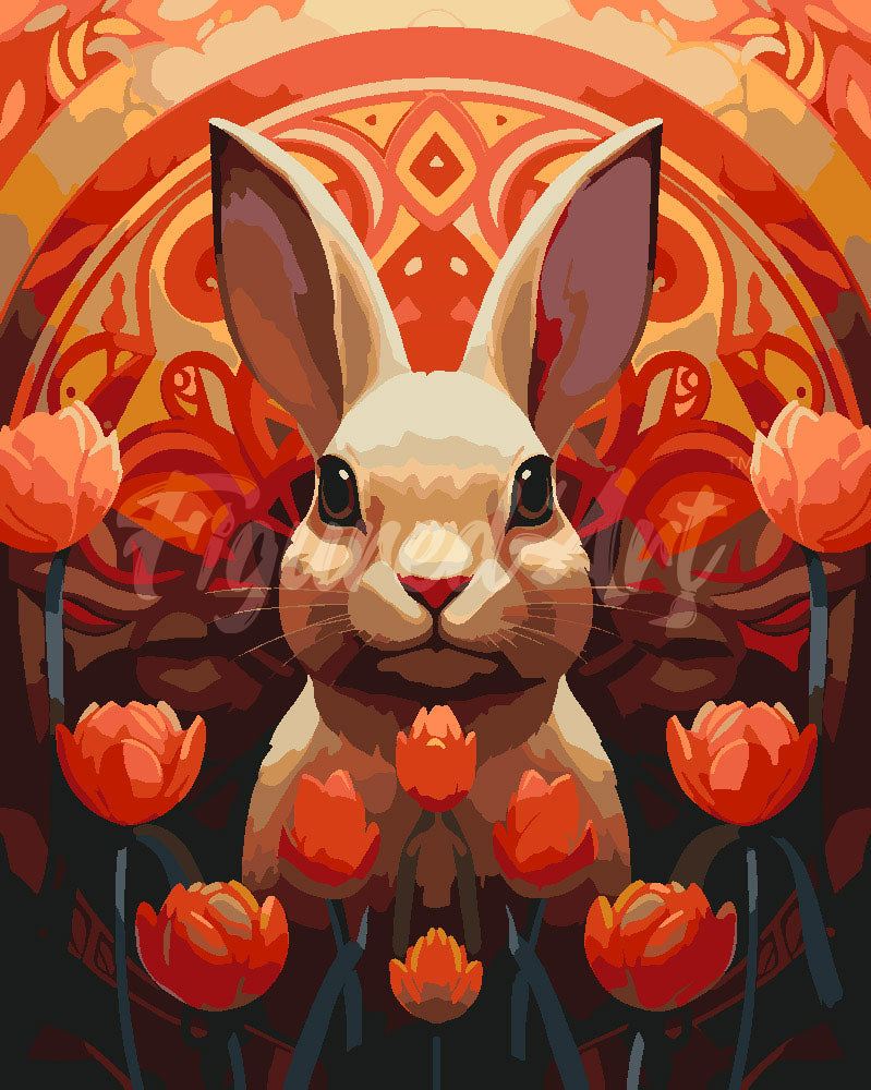Paint by Numbers for adults - Rabbit Art Deco – Figured'Art US