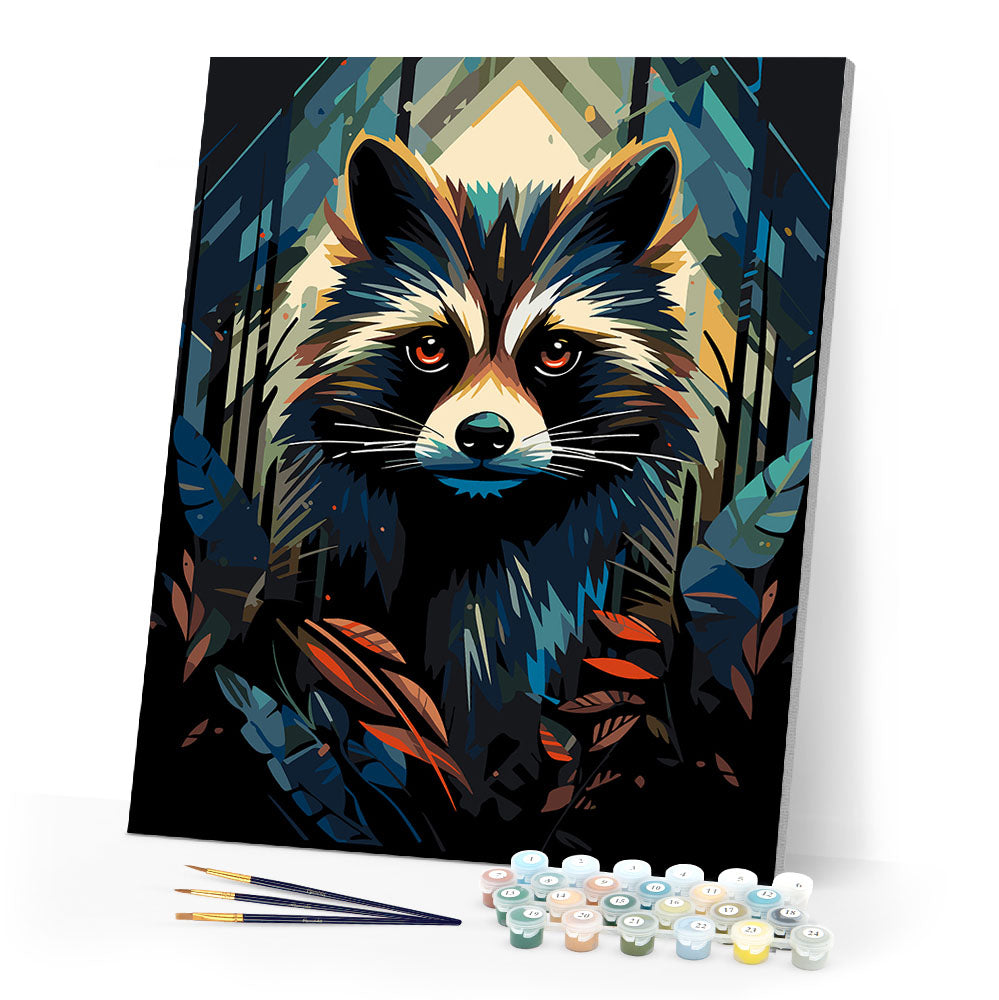 Paint by numbers kit Raccoon Art Deco Figured'Art
