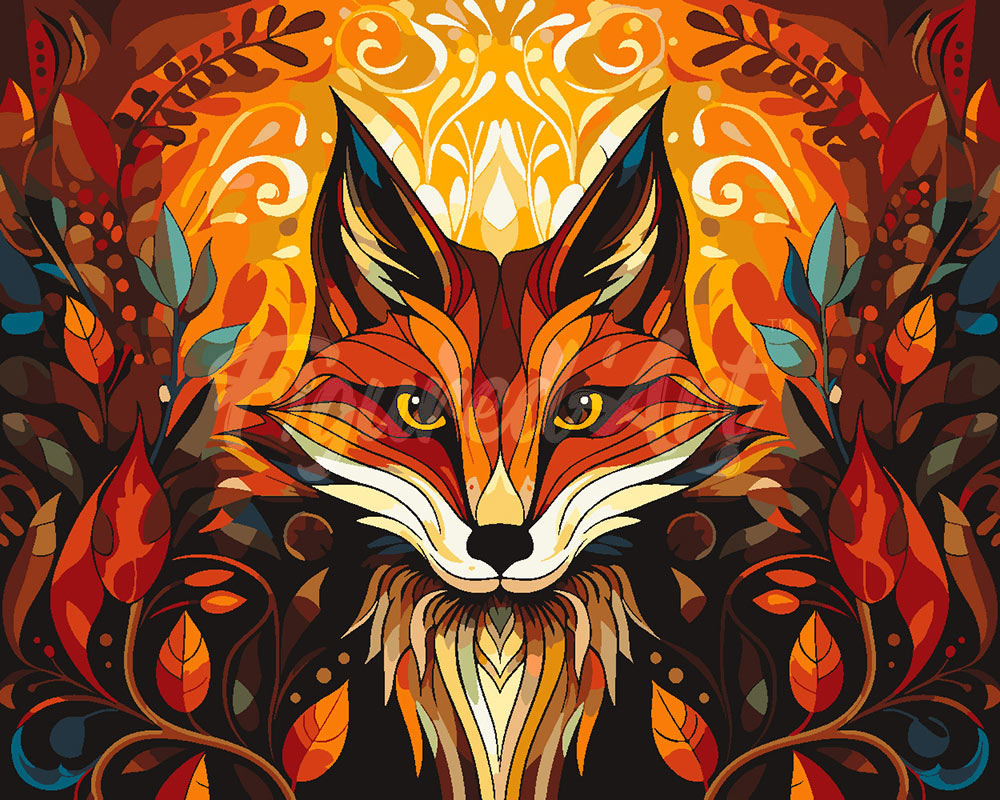 Paint by Numbers for adults - Fox Art Deco – Figured'Art