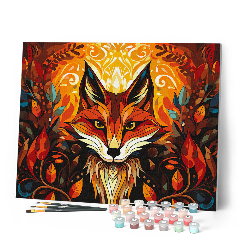 ART & DECORATION 号数4 Paint by Numbers for adults - Fox Art Deco – Figured'Art
