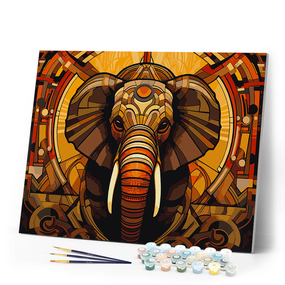 Paint by numbers kit Elephant Art Deco Figured'Art