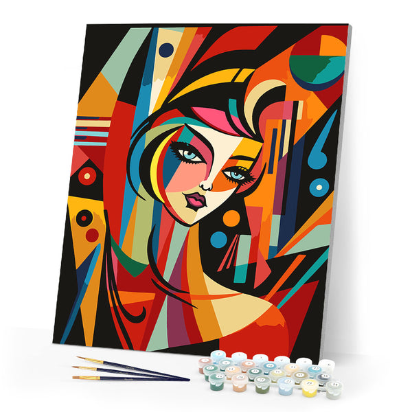 Paint by numbers kit Picasso Style Abstract Woman Figured'Art