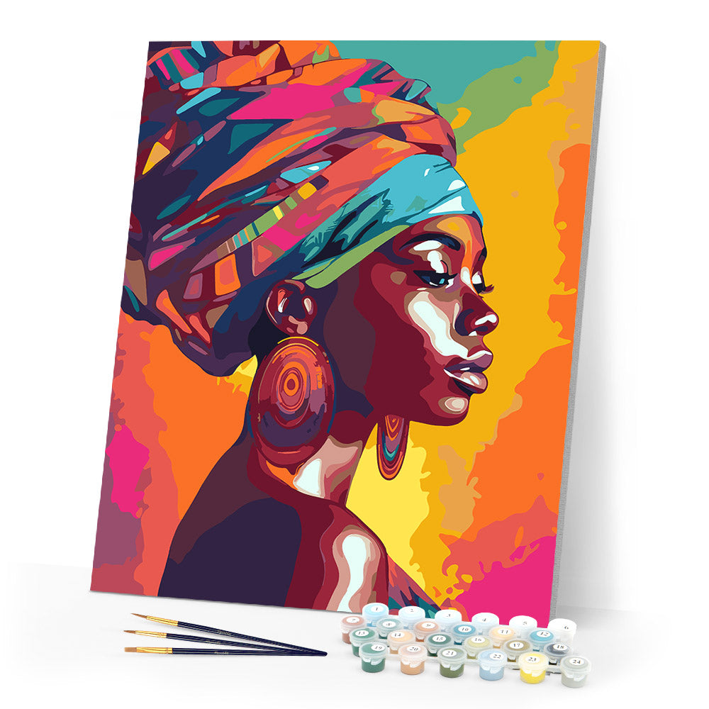 Paint by numbers kit Vivid African Lady Figured'Art