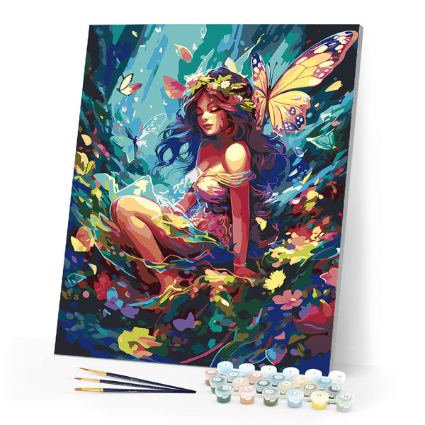 Paint by numbers kit Fairy and Butterflies Figured'Art