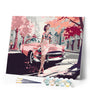 Paint by numbers kit Lady and Pink Classic Car Figured'Art